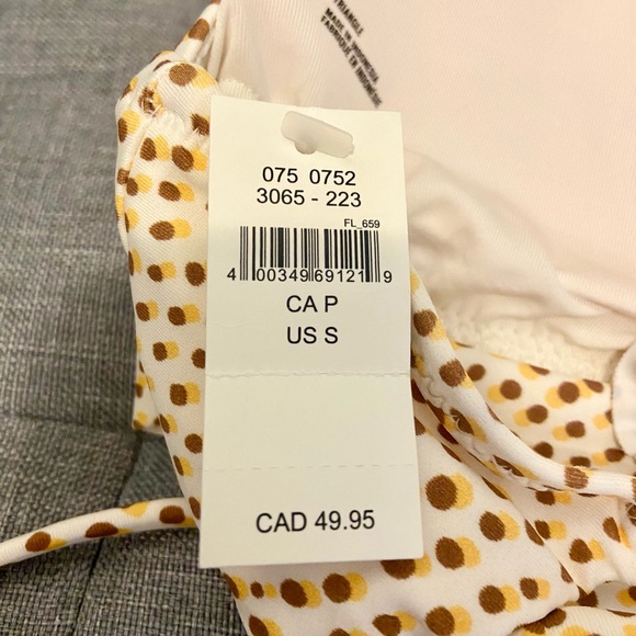 NWT Aerie Printed Ruffle Tie Longline Triangle Bikini Top - Picture 7 of 7